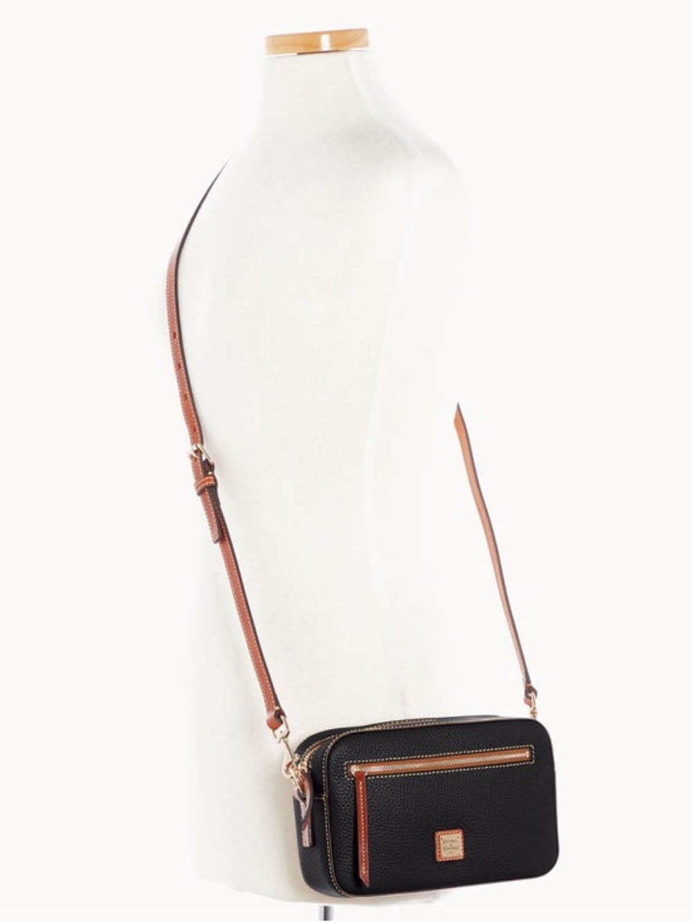 Dooney & Bourke Black Pebble Grain Camera Zip Crossbody - Picture 2 of 9